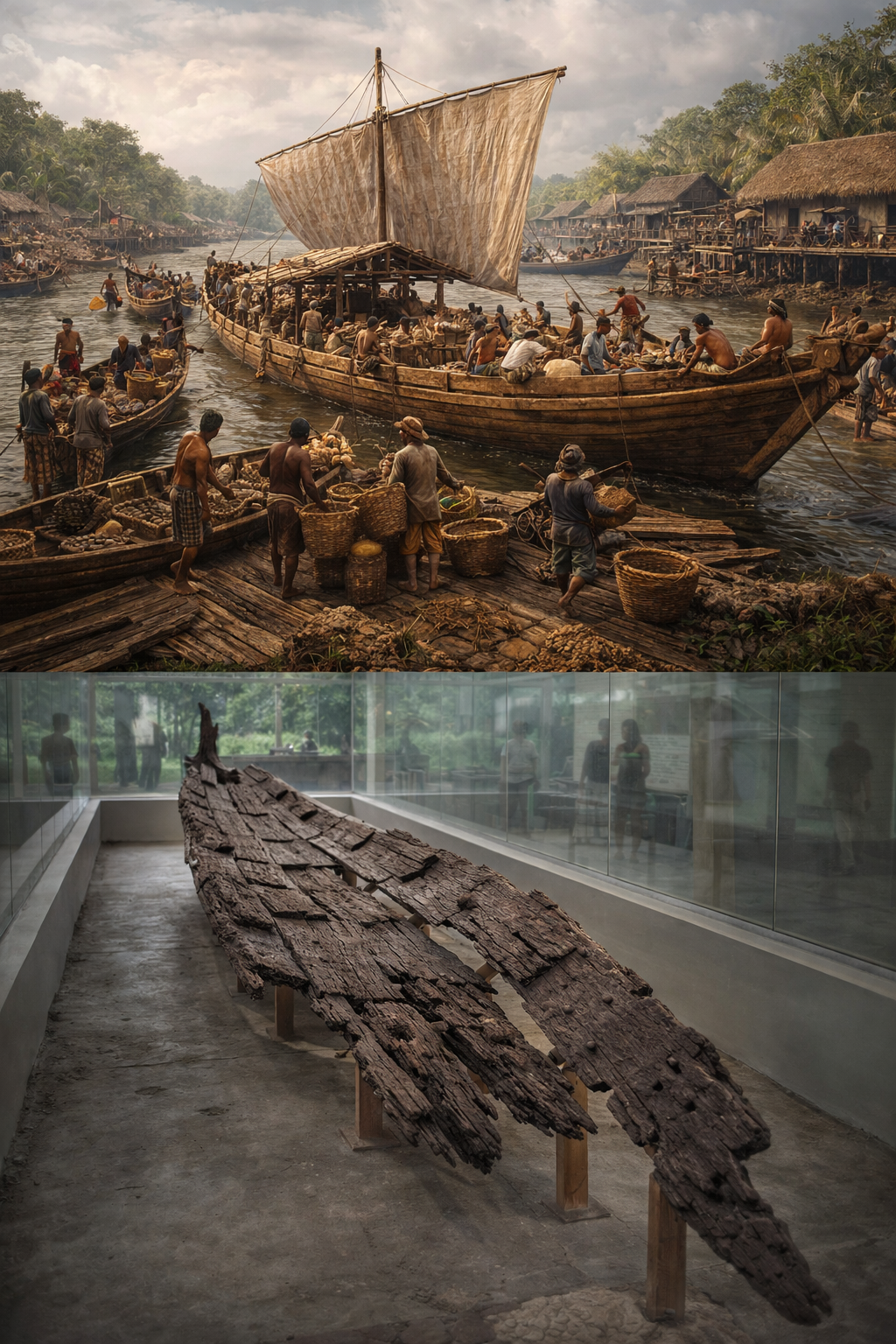 Balangay boat then and now: active precolonial trade system contrasted with preserved remains in a museum